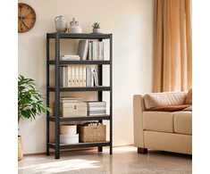 Koduva Sunkiųjų daiktų lentyna 30 x 75 x 150 cm, plieno ir MDF, 5 reguliuojamos lentynos, sidabrinė