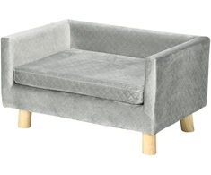 Koduva Šuns sofa lova su medinėmis kojelėmis, tamsiai pilka, 64 x 45 x 36 cm