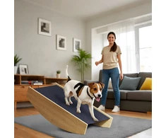 Koduva Šunų agility rampa 2-in-1, supynė ir laipteliai, neslystanti, eglės mediena, 80 x 39,5 cm