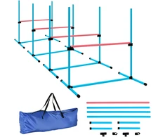 Koduva Šunų agility rinkinys, 4 dalių, reguliuojamo aukščio, šviesiai mėlynas, 99 x 65 x 94 cm