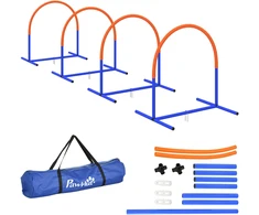 Koduva Šunų agility rinkinys, 4 lankai, mėlyna+oranžinė, 88 x 64 x 95 cm