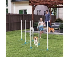 Koduva Šunų agility rinkinys, 6 dalių, sulankstomas, mėlyna ir balta, 305 x 60 x 94 cm