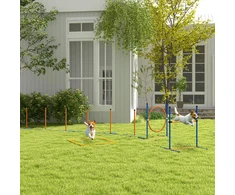 Koduva Šunų agility rinkinys, 7 dalių, oranžinė + mėlyna, 352 x 66 x 69 cm