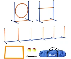 Koduva Šunų agility rinkinys, 7 dalių, oranžinė + mėlyna, 352 x 66 x 69 cm