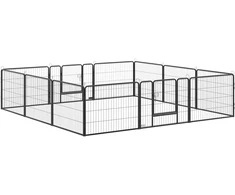 Koduva Šunų aptvaras, 12 panelių, lauko ir vidaus, pilkas
