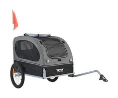 Koduva Šunų dviračio priekaba VEVOR DT810, 40 kg, juoda/pilka, 144 x 72 x 78 cm