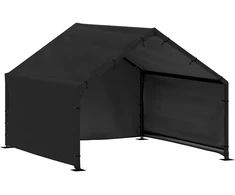 Koduva Šunų namelis su vandeniui ir UV spinduliams atspariu stogu, juodas, 125 x 110 x 93 cm
