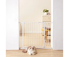 Koduva Šunų varteliai durų angoms VEVOR W3312, balti, 75-99 cm, aukštis 76 cm