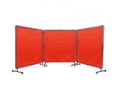 Koduva Suvirinimo užuolaida VEVOR su rėmu, 3 dalių, vinilas, raudona, 1,8 x 1,8 m