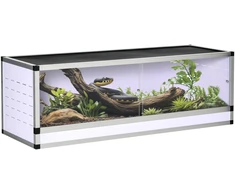 Koduva Terariumas iš aliuminio, baltas / sidabrinis / juodas, 120 x 40 x 40 cm