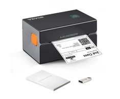 Koduva Terminis etikečių spausdintuvas VEVOR, 300 dpi, Bluetooth/USB, juodas, 18 x 11 x 9 cm