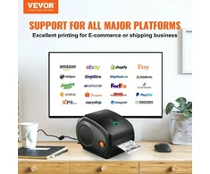Koduva Terminis etikečių spausdintuvas VEVOR, 300 DPI, Bluetooth/USB, 25 x 21 x 18 cm