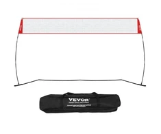 VEVOR Tinklinio treniruočių tinklas JH-204, reguliuojamo aukščio, raudonas, 427 cm