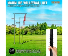 VEVOR Tinklinio treniruočių tinklas JH-204, reguliuojamo aukščio, raudonas, 427 cm