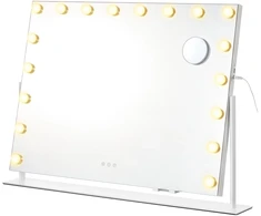 Koduva Tualetinis veidrodis su apšvietimu, matinis baltas, stiklas ir MDF, 12 x 90 x 65 cm