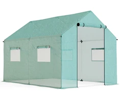 Koduva Tunelinis šiltnamis, pakeliamos durys ir langai, cinkuoto plieno rėmas, 2 x 3 x 2 m, žalias
