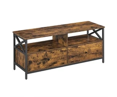 Koduva TV staliukas iki 55 colių televizoriui, 120 x 40 x 50 cm, su 2 stalčiais, rudas-juodas