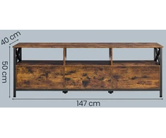 Koduva TV staliukas televizoriams iki 65 colių, 147 x 40 x 50 cm, rudas-juodas
