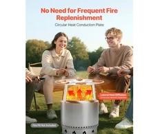 VEVOR Ugnies duobės šilumos deflektorius, skirtas Solo Stove Yukon, nerūdijantis plienas 304, apvalus, 64 x 25 cm