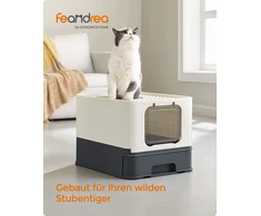 Koduva Uždara kačių kraiko dėžė su dangčiu, beige-juodas, PP ir PC, 54,3 x 42,5 x 37,8 cm