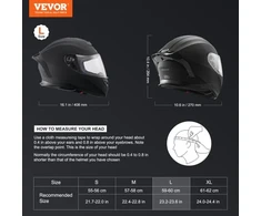 Koduva Uždaras motociklo šalmas VEVOR, L dydis, 59-60 cm