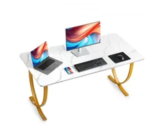 Koduva Vadovo darbo stalas VEVOR ZH607, 160 x 80 x 75 cm, baltas ir auksinis