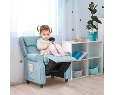 Koduva Vaikiška poilsinė sofa su atlošu ir kojų atrama, mėlyna, 58 x 53 x 70 cm