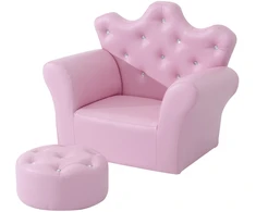 Koduva Vaikiška sofa su pufu, rožinė, 58 x 40,5 x 49 cm, 2 dalių rinkinys