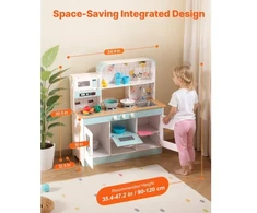Koduva Vaikiška žaidimų virtuvė VEVOR TLG81021, medinė, balta, 24 dalių rinkinys