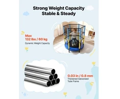 Koduva Vaikiškas batutas VEVOR su apsauginiu tinklu, 142 cm, iki 60 kg