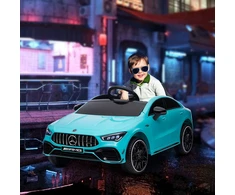 Aosom Vaikiškas elektrinis automobilis Mercedes-benz AMG CLA 45, šviesiai mėlynas, 110 x 61 x 45 cm
