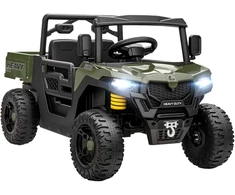 Koduva Vaikiškas elektrinis UTV, 2 varikliai, bagažinė, 12V, žalias