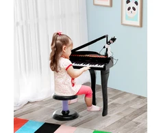 Koduva Vaikiškas elektroninis pianinas su 37 klavišais, kėdute ir mikrofonu, juodas, 48 x 39 x 69 cm