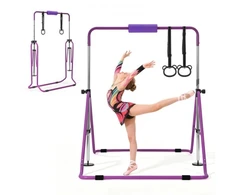 VEVOR Vaikiškas gimnastikos skersinis QT1892C, sulankstomas, reguliuojamo aukščio, 63,5kg, violetinis