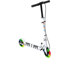 Koduva Vaikiškas paspirtukas su dvigubu stabdžiu, metalinis rėmas, sulankstomas, baltas, 73-89 cm