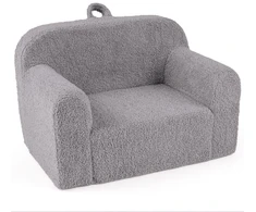 Koduva Vaikiškas Putų Sofa su Teddy Fliso Audiniu, Pilkas