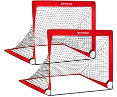 Koduva Vaikiški futbolo vartai, 2 vnt., iššokantys, raudoni, 120 x 80 x 80 cm