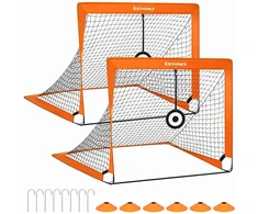 Koduva Vaikiškų futbolo vartų rinkinys, 2 vnt., sulankstomi, nešiojami, 120 x 91 x 91 cm, oranžiniai