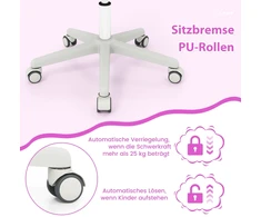 Koduva Vaikų kompiuterio kėdė su tinkline nugarėle, reguliuojamas aukštis, violetinė