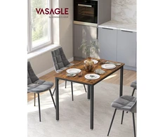 Koduva Valgomojo stalas 4 asmenims, 70 x 110 x 77 cm, medžio drožlių plokštė ir plienas, rudas-juodas