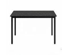 Koduva Valgomojo stalas 4 asmenims, 80 x 80 x 75 cm, medžio drožlių plokštė ir plienas, juodas