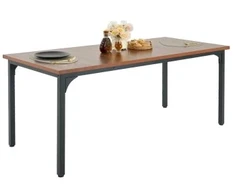 Koduva Valgomojo stalas VEVOR SR245385, rudas, MDF ir geležis, 180 x 80 x 75 cm, 6-8 asmenims