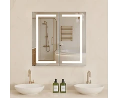Koduva Veidrodinė vonios spintelė su LED VEVOR CAD-304, 65 x 65 cm, montuojama į sieną arba ant sienos