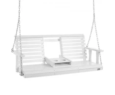 VEVOR Verandos sūpynės YQ-117C, baltos, kedro mediena, 152 x 71 x 60 cm
