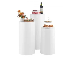 Koduva Vestuvinis gėlių stovas VEVOR, 3 vnt., baltas, PVC, Ø40 x 60/75/90 cm, iki 15 kg