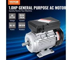 Koduva VEVOR 0,75 kW elektrinis variklis 1400 aps./min, AC 220–240 V, 80 rėmas, B3, 19 mm velenas