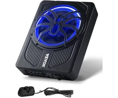 VEVOR 10" po sėdyne automobilio žemų dažnių garsiakalbis, 440 W, plonas, su mėlynu ambientiniu apšvietimu