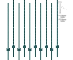Koduva VEVOR 10 vnt tvoros stulpai, 152,4 cm, žali