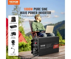 Koduva VEVOR 1000 W sinusinis keitiklis, DC 12V į AC 230V, SGPE-1000W