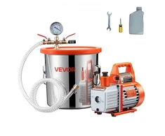 Koduva VEVOR 11,36 l vakuuminė kamera su siurbliu, 110 l/min, nerūdijančio plieno, komplektas, 1,5 m žarna, aliejus